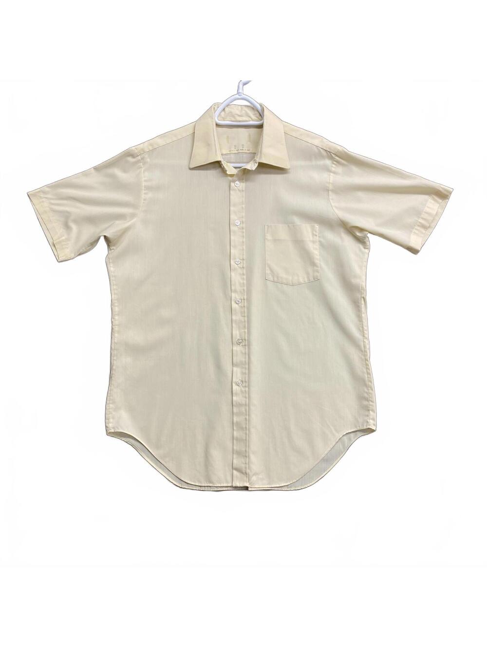 VTG 60's Mark II Dale SS Yellow Short Sleeve Button-Up Shirt Union Made Size 16